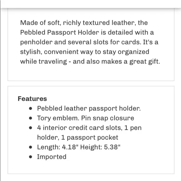 Tory Burch Navy Passport holder - Picture 5 of 5